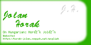 jolan horak business card